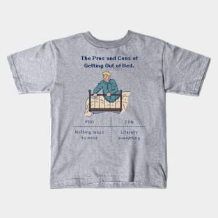 Morning Dilemma: Bed vs. World - 8bit Pixelart Kids T-Shirt